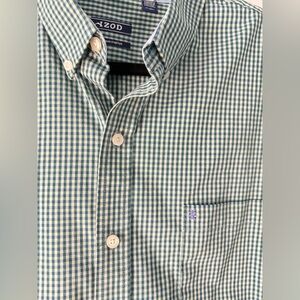 Izod Men's Green, Blue and White Button Down Shirt
